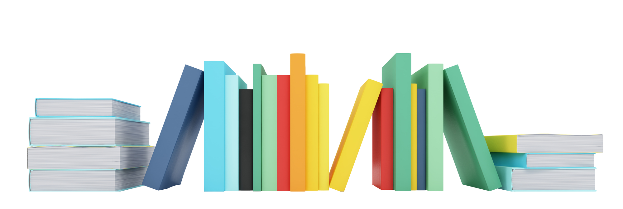 isolated books over white background