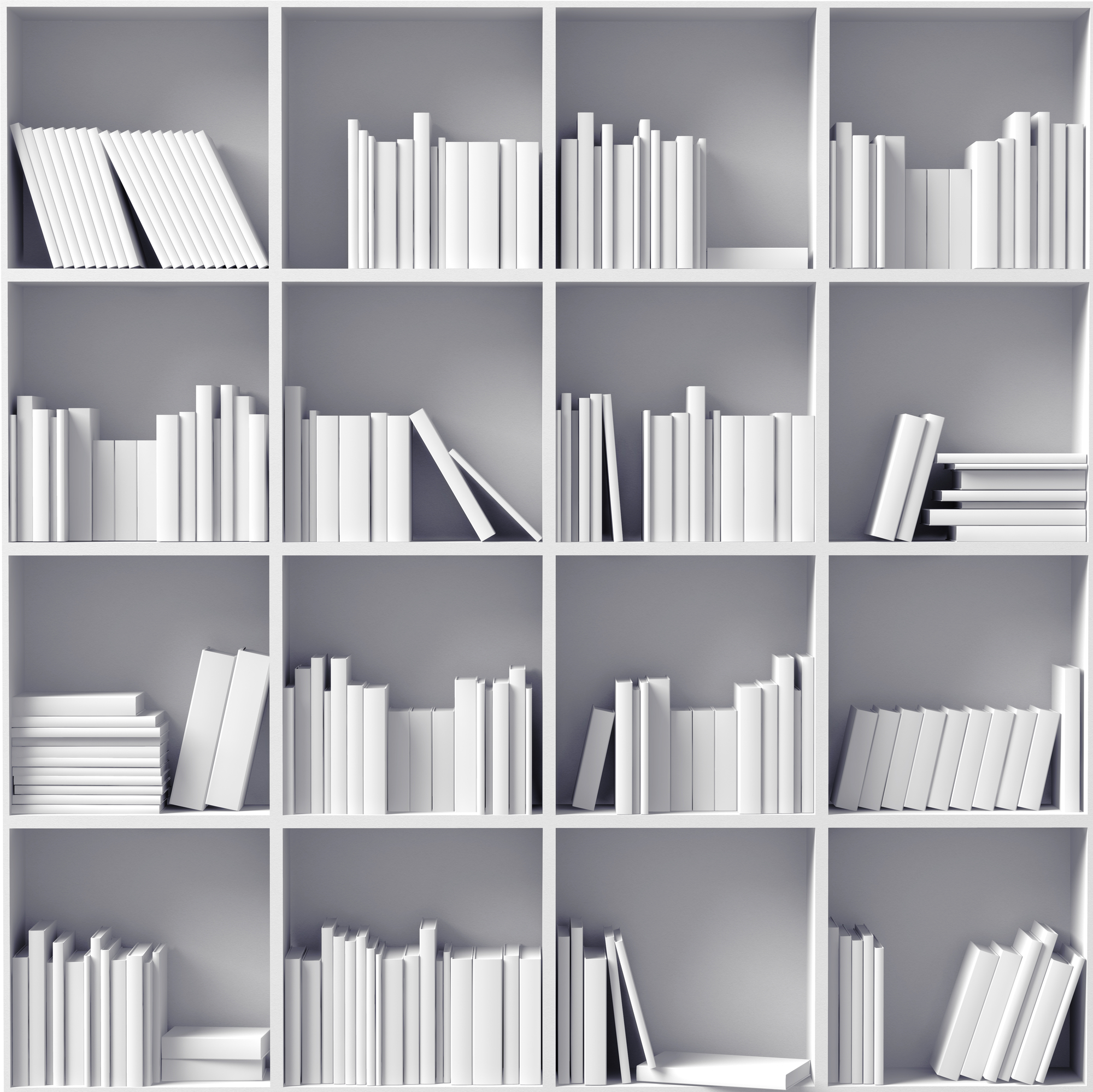 white bookshelves  (illustrated concept)